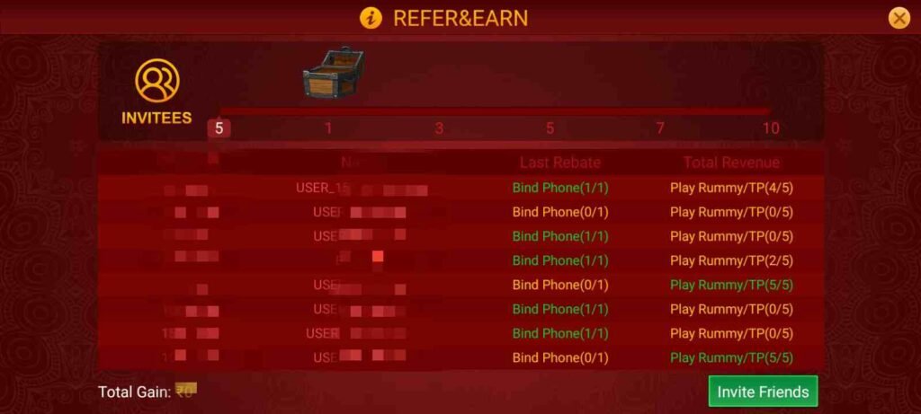 refer and earn in teen patti lotus